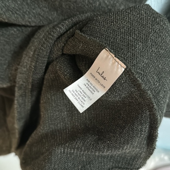 Lulu's Heather Gray Long Sleeve Dress - Picture 3 of 3